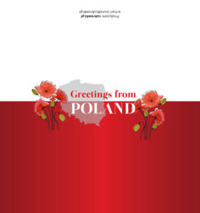pozdrowienia po angielsku pamiątki z polski krówki flaga mapa maki