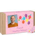 Pudełko personalizowane z krówkami na urodziny